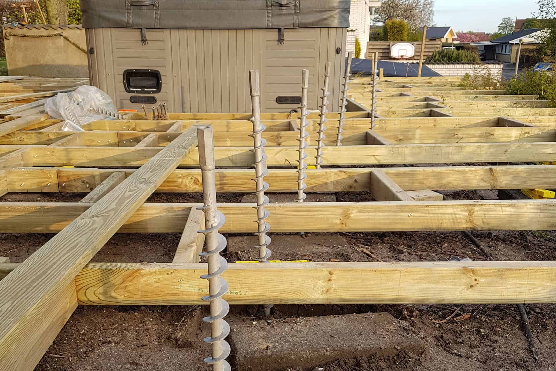 How to build a deck - GroundPlug Twister steel footings